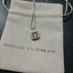 💖David Yurman💖 Petite Albion Pendant Necklace in Sterling Silver with Citrine